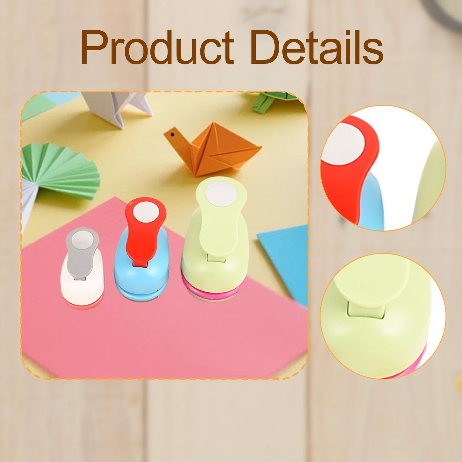Set di 3 Perforatrici Circolari per Lavori Artigianali in Carta, Perforatrici Compatte E Versatili per Biglietti di Auguri, Scrapbooking E Lavori Fai, 16mm 25mm 38mm