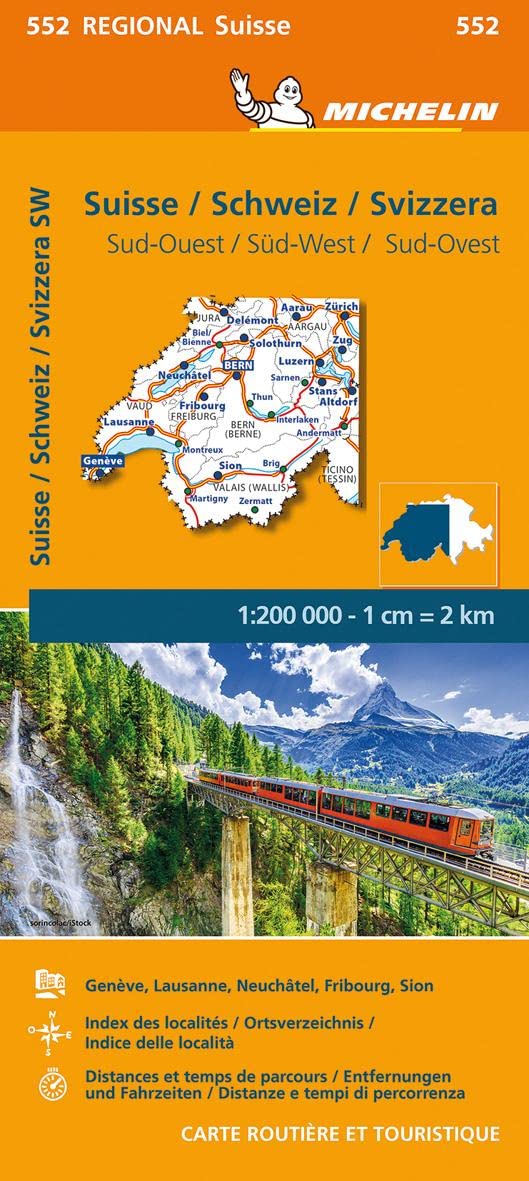 Suisse Sud-Ouest - Michelin Regional Map 552: Maps (Michelin Regional Maps)
