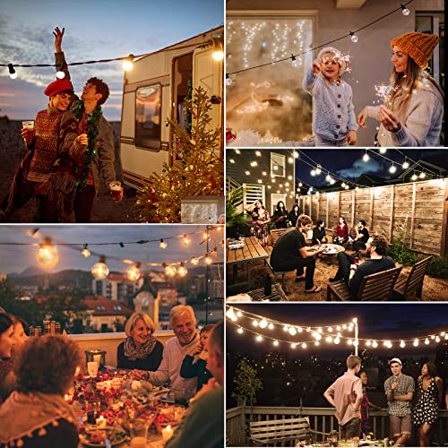 String Lights Outdoor Garden, 36.5M/ 120FT Garden Lights Mains Powered, G40 Festoon Lights with 60+2 LED Replaceable Plastic Bulbs, Hanging Sockets, E12 2700K Warm Lights for Indoor, Wedding, Parties - Image 3
