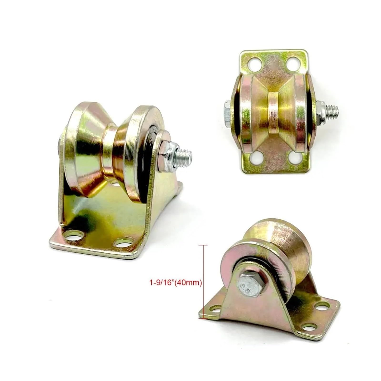 4-teilige V-Nut-Lenkrolle 1-1/4 Zoll, Schiebetorrad, for Rolltore mit umgekehrter Schiene, Schiebetor, Schienen for Industriemaschinen