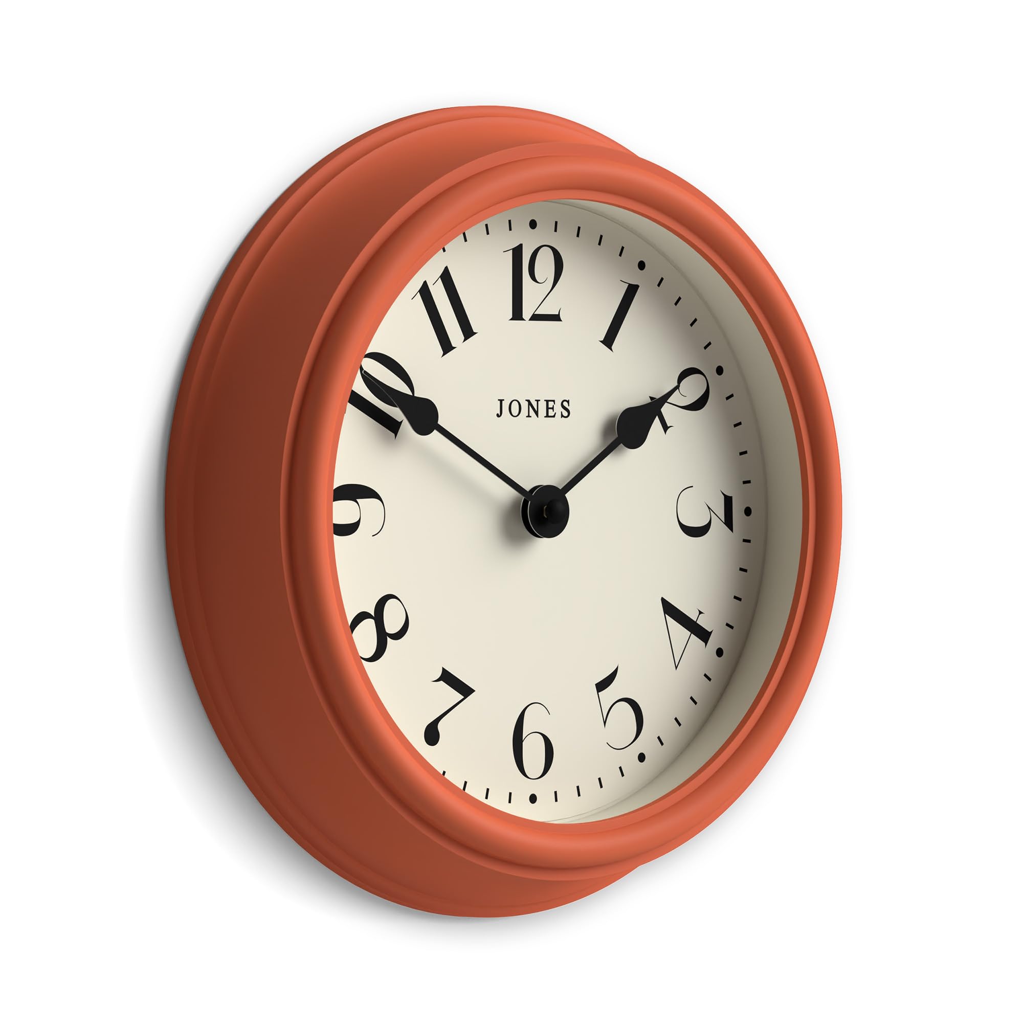 Jones Clocks® Frieze wall clock, Terracotta Orange, 23 x 23 x 4.5 cm - Image 2