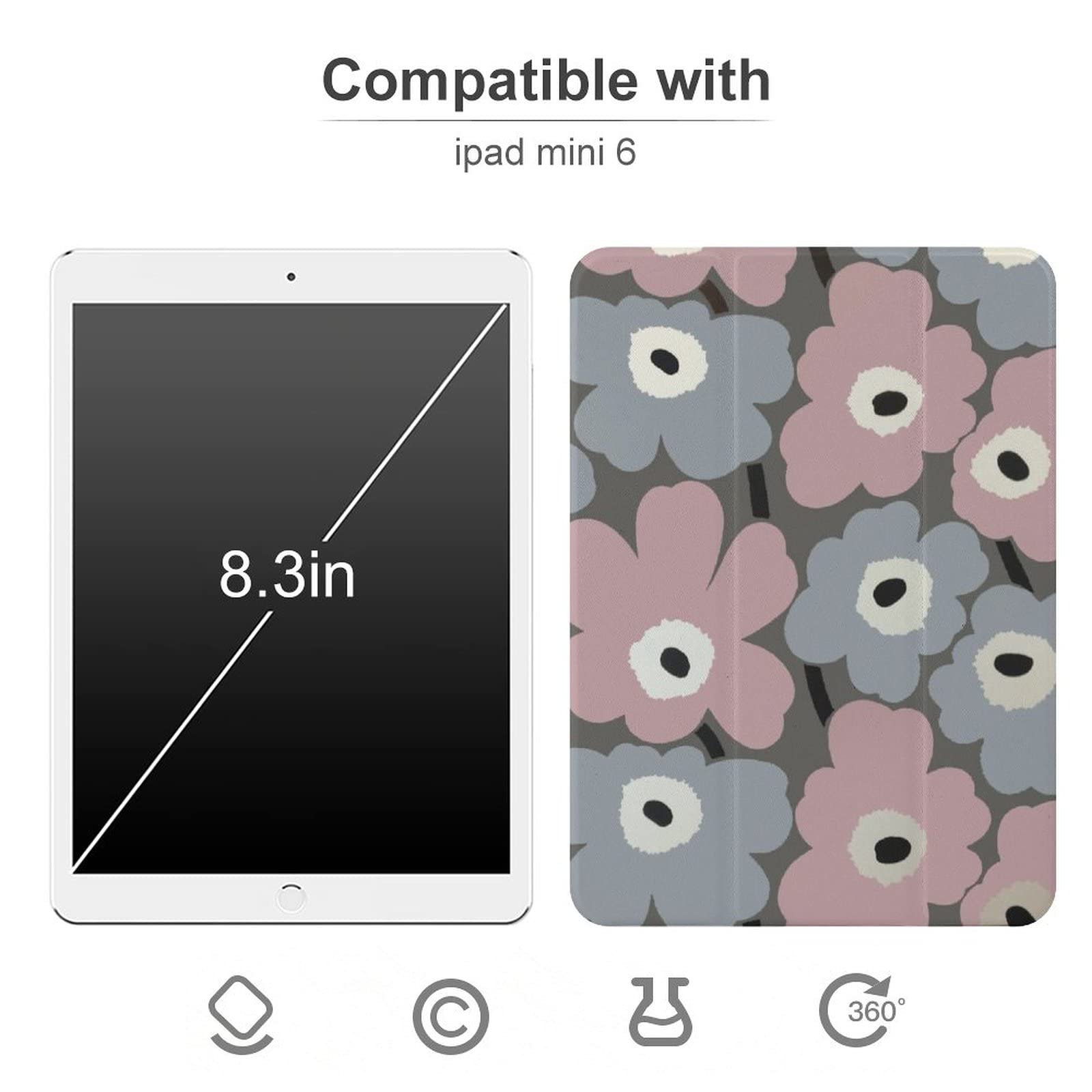 Amazon.co.jp: 【iPad Mini6 ケース】 マリメッコ 花柄 iPad Mini4/5/6