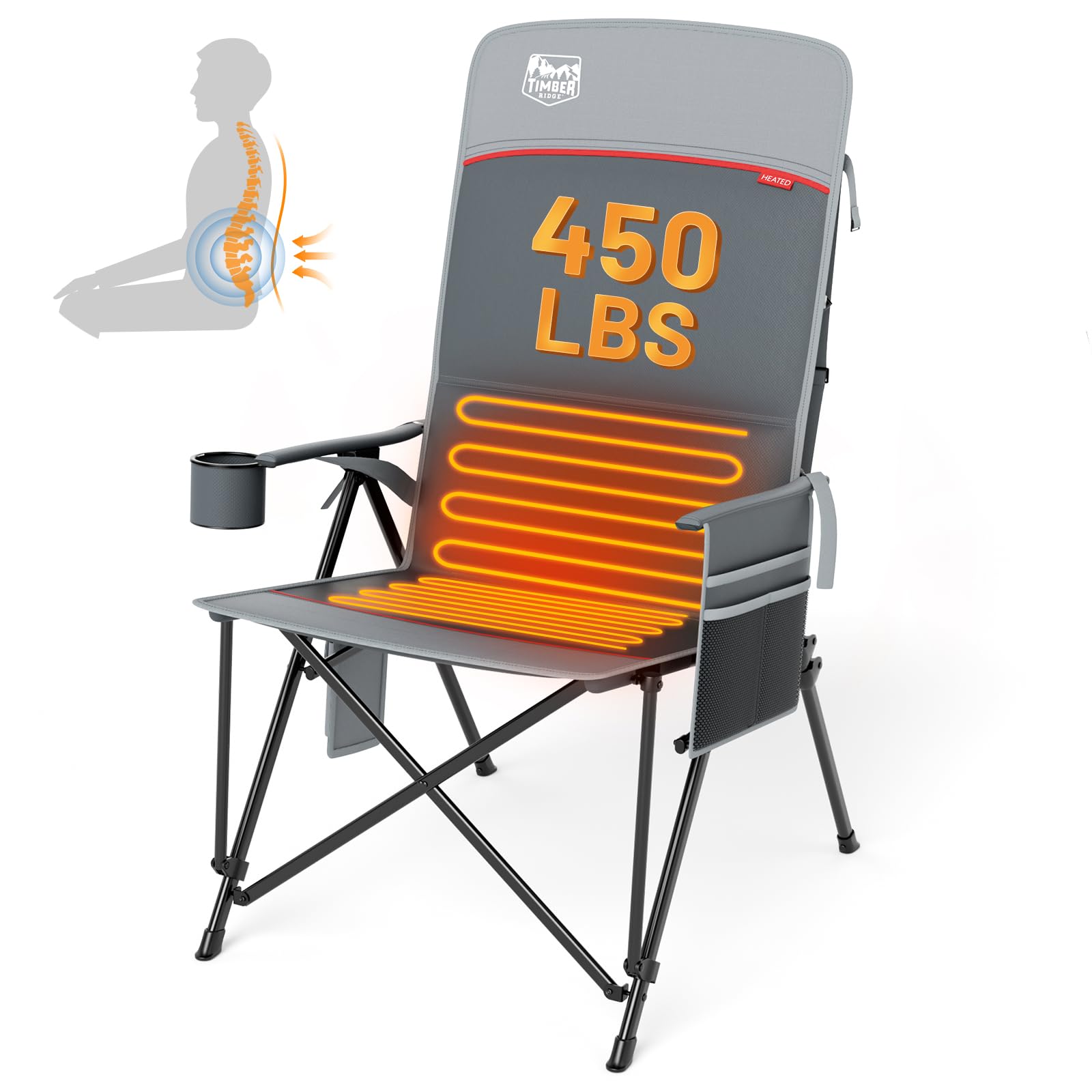 Timber Ridge Outdoor Chair With Lumbar Support Camp Chair TIMBER