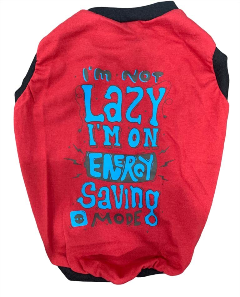 Summer Wear, Dog T-Shirt, Im Not Lazy, Red, 20", 200 g