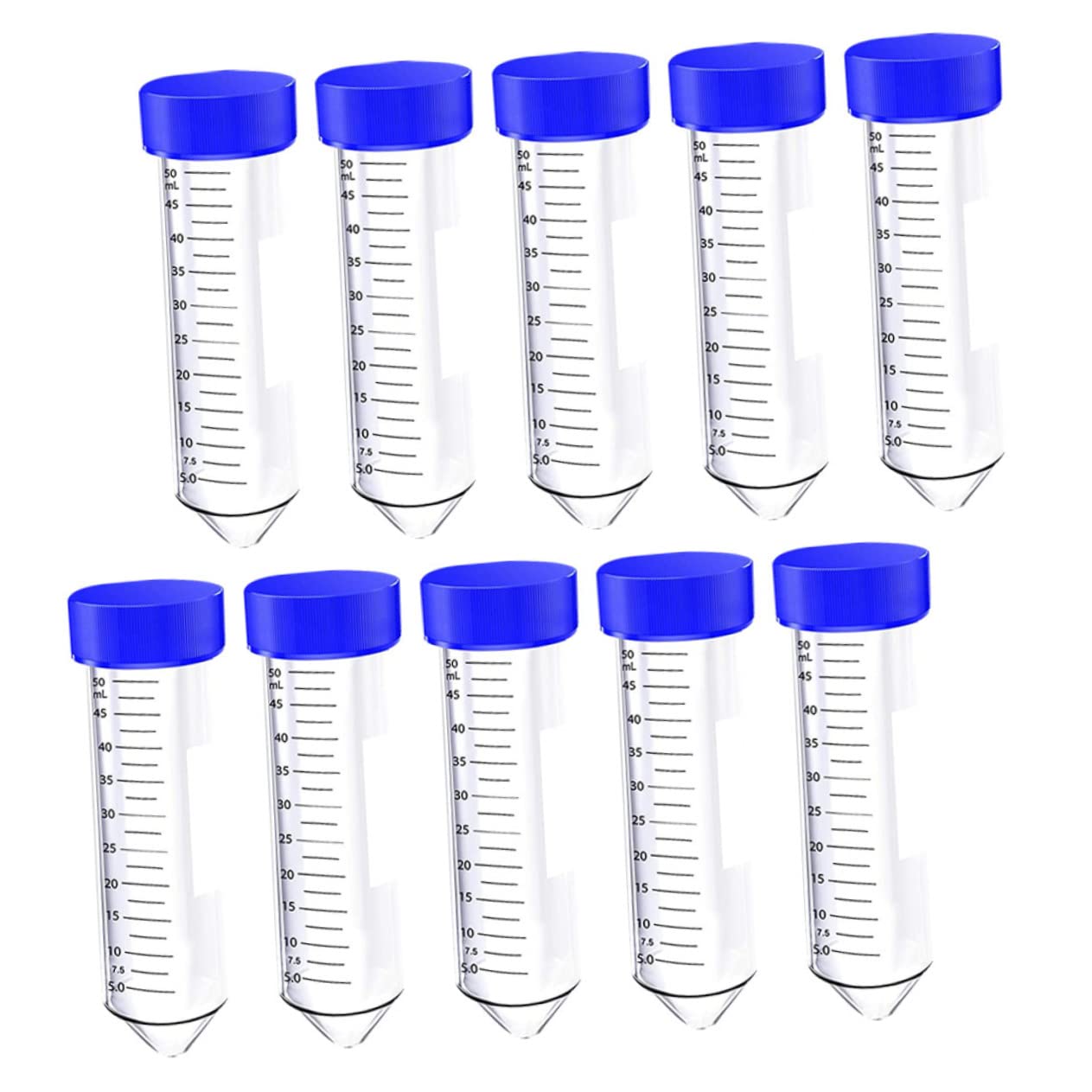 Amosfun 50pezzi Provette Da Centrifuga in Plastica Da Provette Con Scala Di Misurazione Precisa Per Esperimenti Di Laboratorio e Attrezzature Ospedaliere