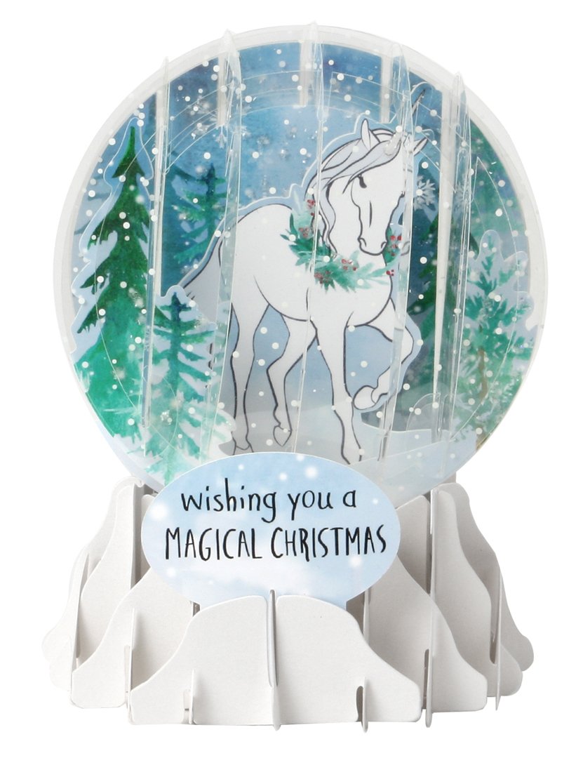 Up With Paper Pop-Up Holiday Snow Globe Greeting Card - Magical Christmas