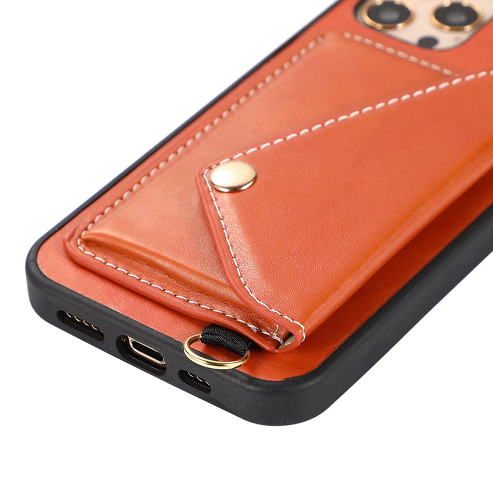 Custodia con Cordino per iPhone 13 PRO Max/13 Pro/13/13 Mini, Cover Portafoglio in Pelle PU con Chiusura Magnetica, Laccio Tracolla Cordoncino Custodia,Rosso,13 6.1"