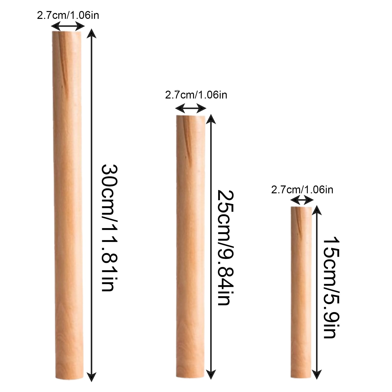 Mattarello In Legno Per Pasta E Pizza – 39 Cm – Utensile Da Cucina Professionale