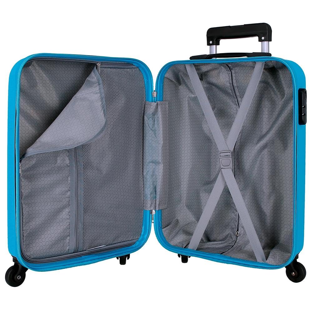 Roll Road Flex walizka kabinowa niebieska 38 x 55 x 20 cm twarda obudowa ABS zamek szyfrowy 35 l 2,5 kg 4 kółka bagaż podręczny