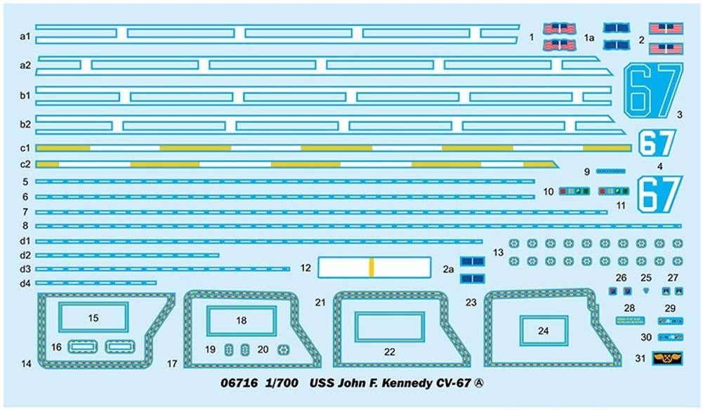 Trumpeter 756716-1/700 CV-67 USS John F. Kennedy - Maßstab 1:700