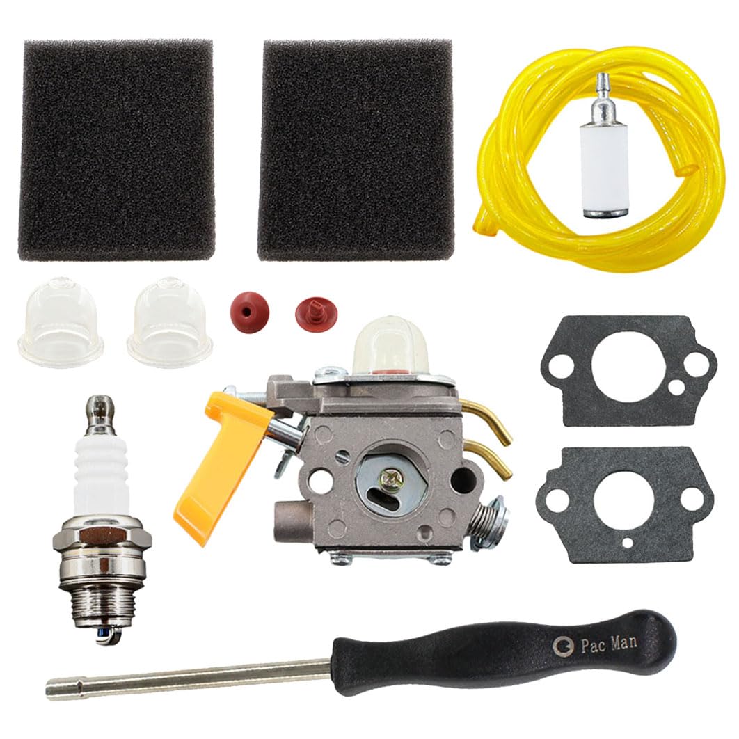 MCHNIC Carburettor Carburetor Service Kit for Homelite Ryobi 26cc 30cc Strimmer Zama C1U-H60, RBC30SESA Ruixing H142R H142A Replaces 5131028856 308054043 308054013 Old PN 308054015