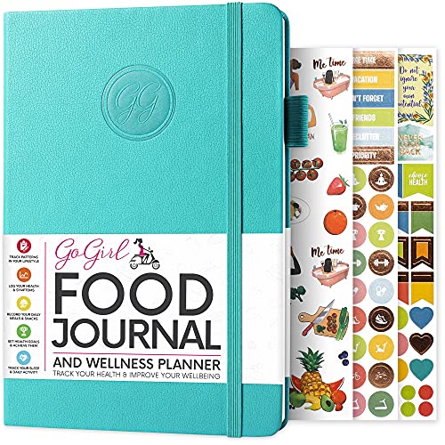 GoGirl Food Journal & Wellness Planner â€“â€“ Daily Health, Diet & Fitness Diary â€“ Lifestyle & Nutrition Journal with Meal, Exercise & Weigh Loss Trackers - A5 size, 5.8â€³x8.3â€³, Hardcover â€“ Turquoise