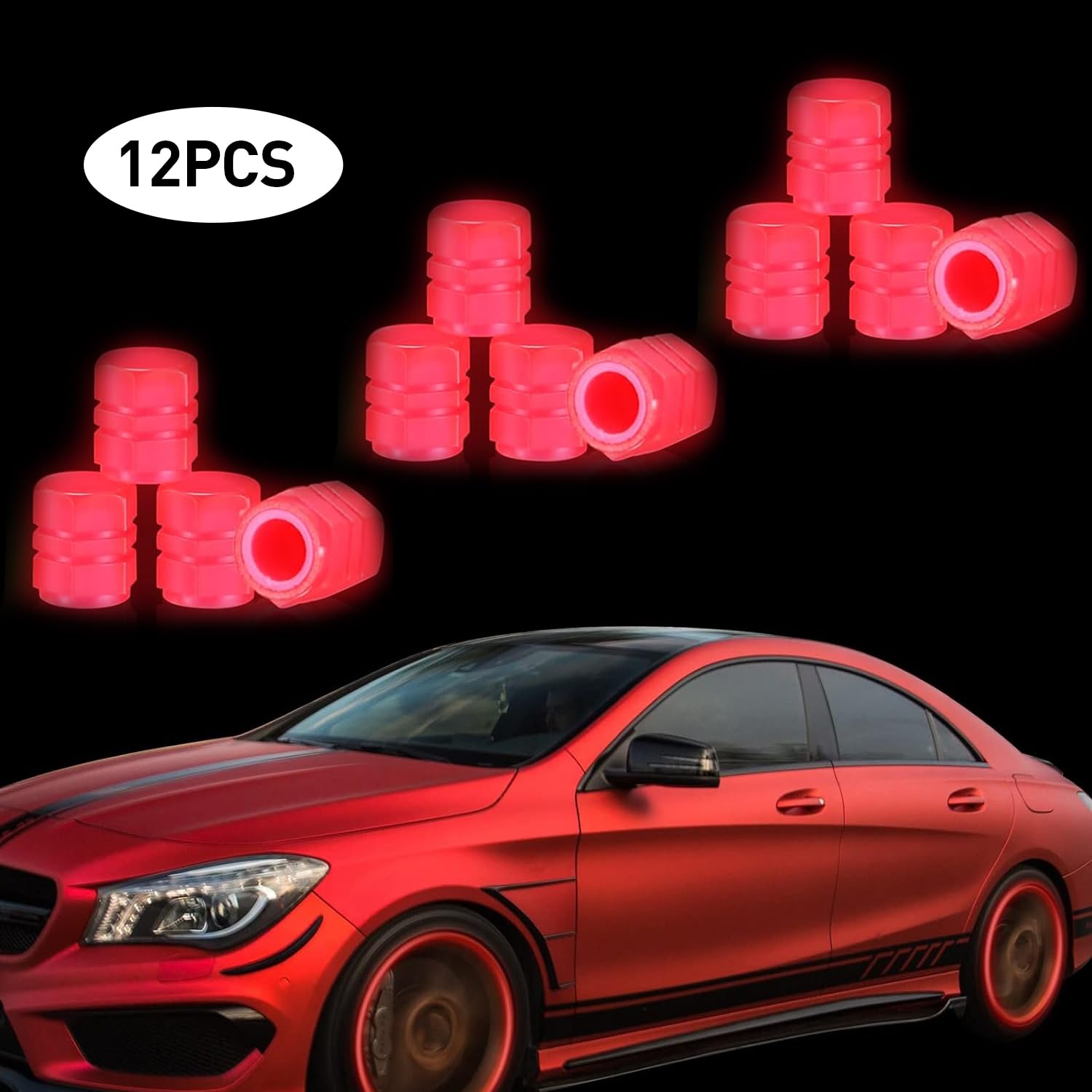 Tappi Per Asta Per Valvole Per Pneumatici Per Auto Fluorescenti - Foto 2