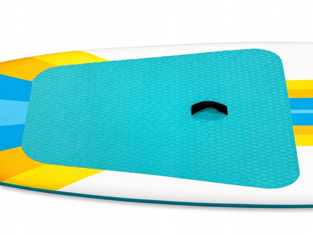SUP Board Palm Beach 335x82x15cm Aufblasbar Set Paddel Pumpe Leash | Rutschfeste EVA-Fläche, Premium-Material, 3-teiliges Paddel, Finne, Reparaturset, Rucksack inklusive