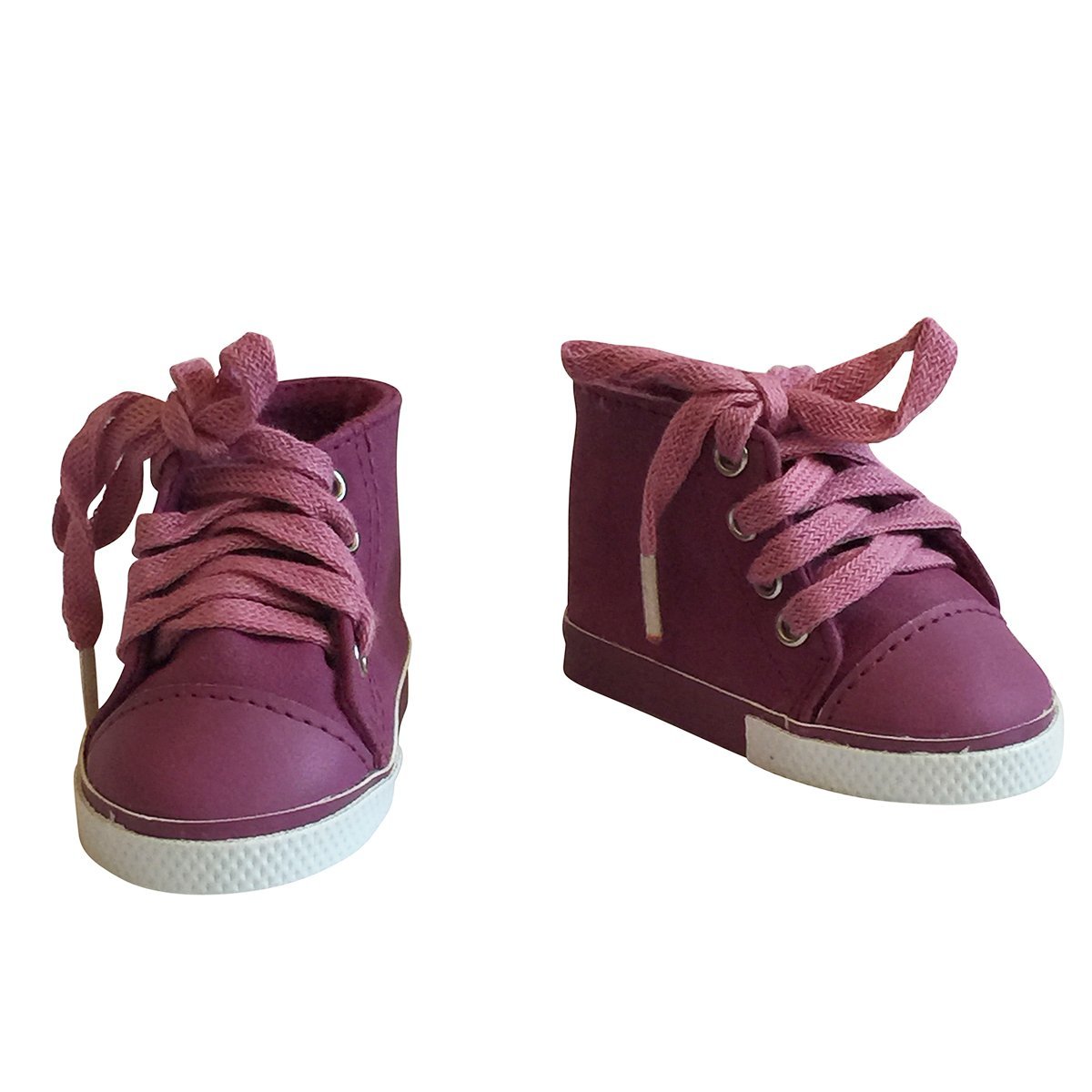 The New York Doll Collection Mauve Suede Sneakers Trainers fits 18 Inch/ 46 cm for Fashion Girl Dolls D206-PURPLE