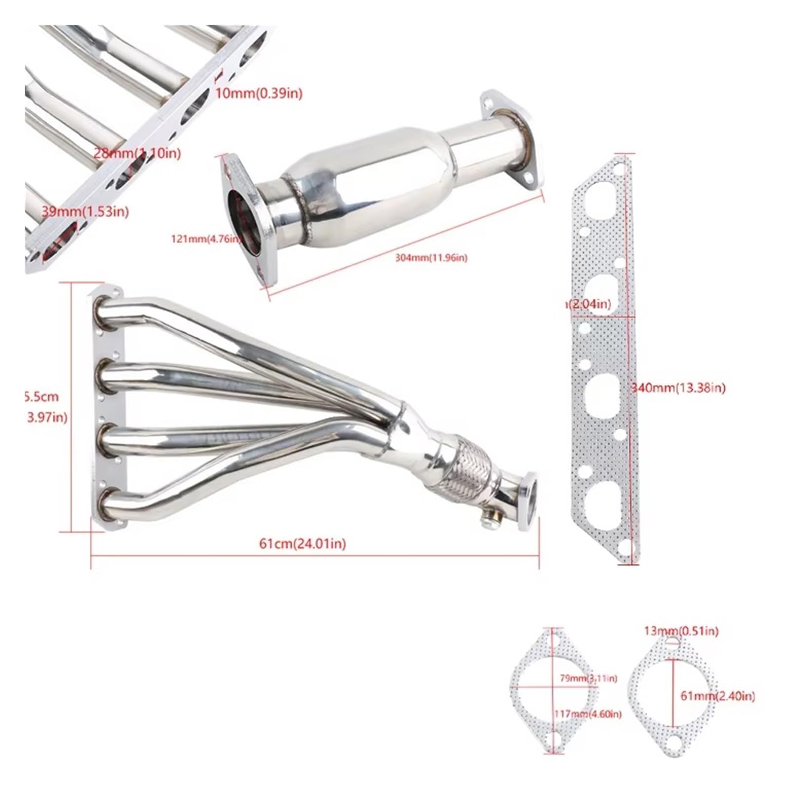 Collettore Di Scarico Per Mini Per Cooper Per Base S R50 R52 R53 1.6L Collettore Di Scarico Collettori Race Tubolare Tubo Prova 4-1 Adatto Collettore Gas Scarico