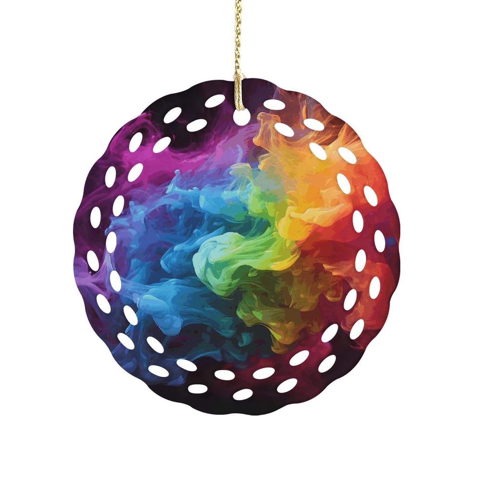 Wsoihfec Women's Style Rainbow Smoke Hanging Ornament 3 Inch Round,1-Pack,Xmas Decor -Two-Sided Printed,Friend Ornament Gifts For Friends Coworker Sisters
