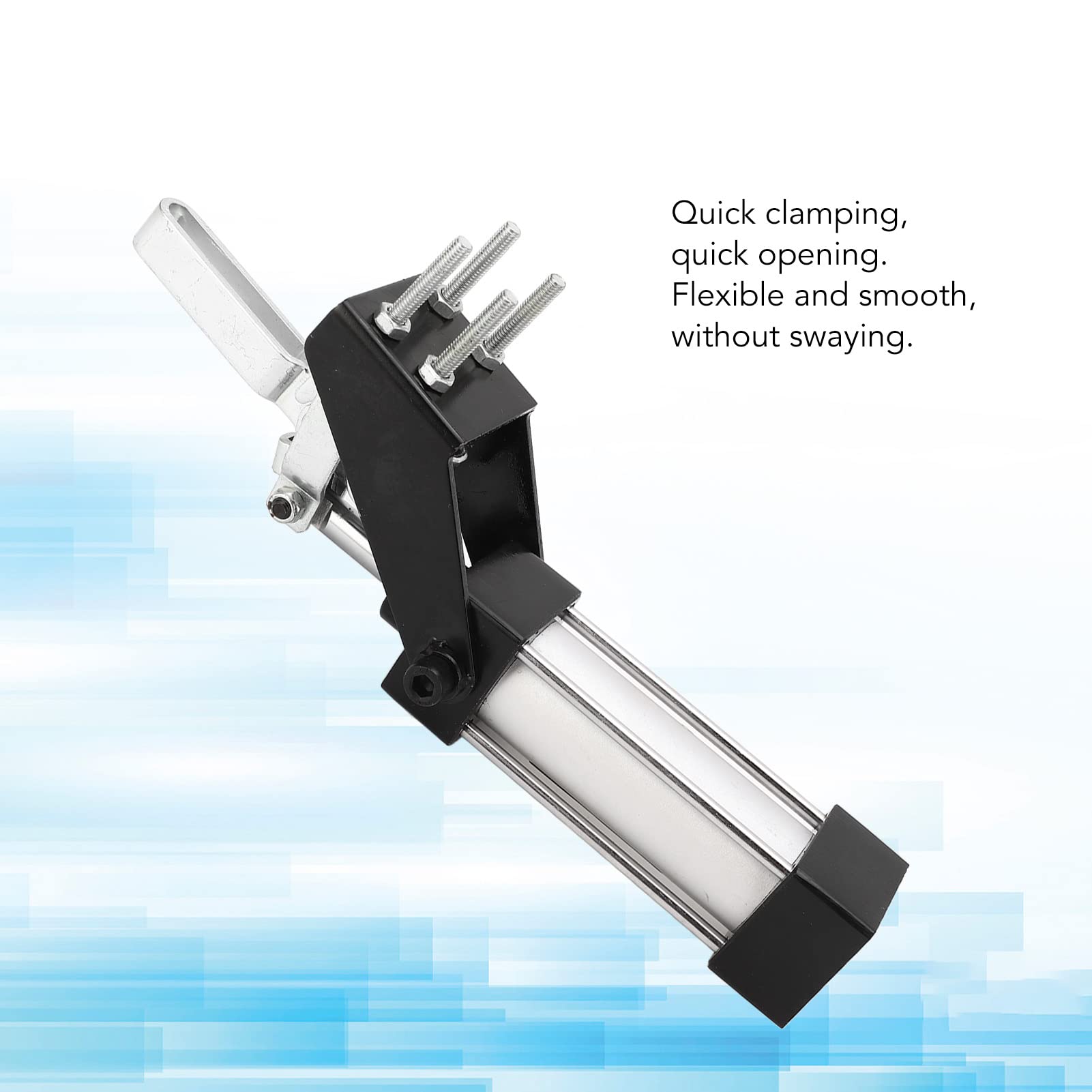 FLEXMAN Morsetto Pneumatico per Cilindro, Pinza Pneumatica con Forza di Serraggio di 227 Kg, Morsetto di Bloccaggio con Leva di Pressione per Rinforzo Piastra di Fissaggio