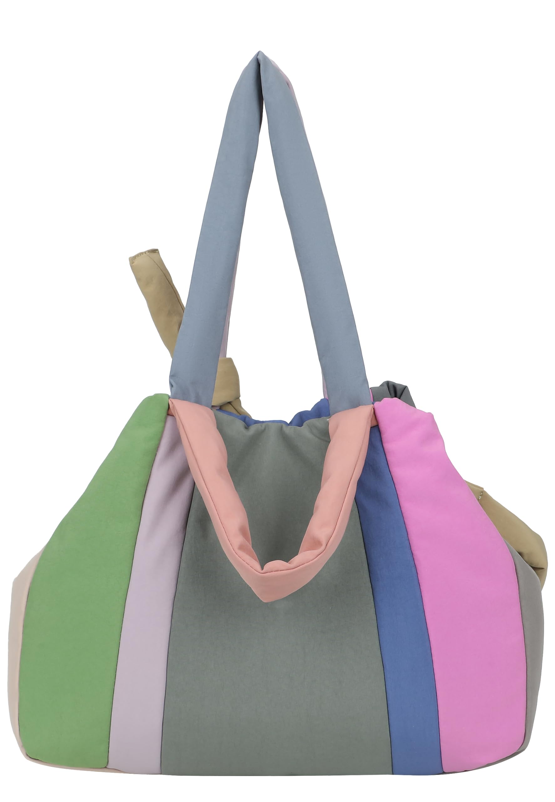 Fritzi Tonnje Shopper Limited Multi Damen große Nylon Shopper Schultertasche Handtasche Einkaufstasche mit Druckknopf Bunt Mehrfarbig für Alltag Arbeit Shopping Reisen 21 L Mehrfarbig