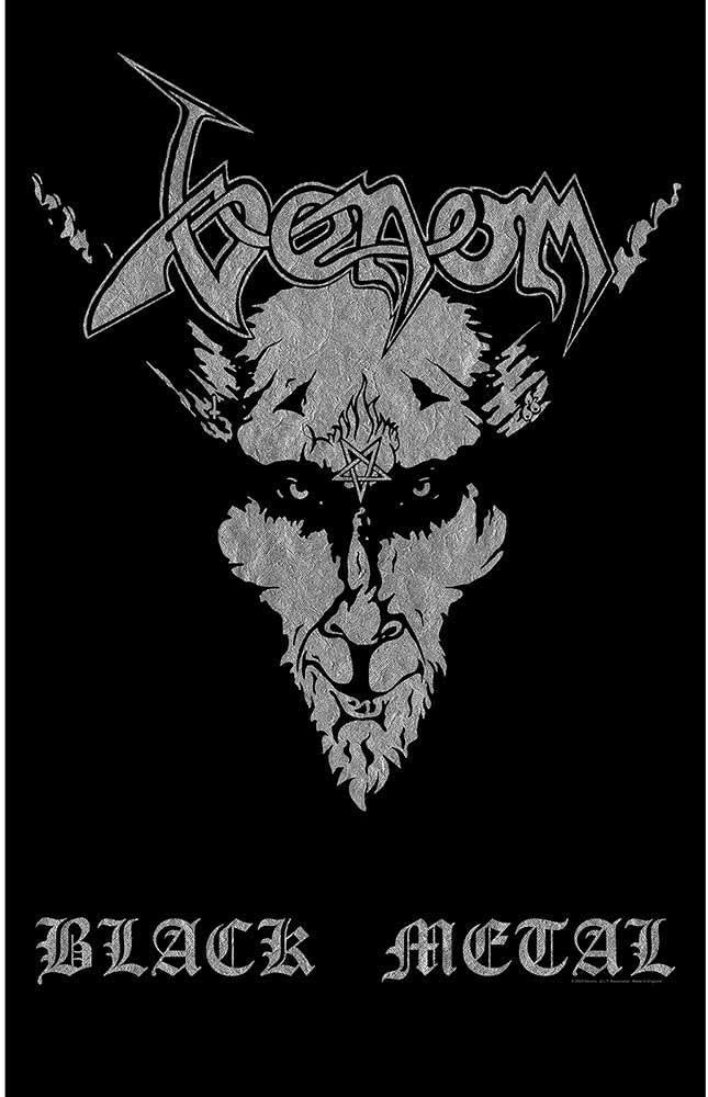 Venom Flag Silver Black Metal Poster Flag Fabric