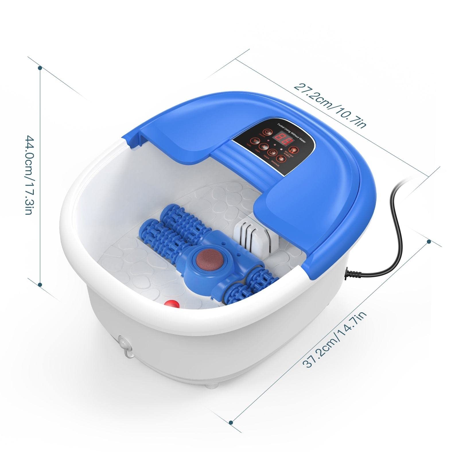 JINGYAN Massaggiatore per Pediluvio con Rullo Automatico, 3 Modalità Shiatsu, Pressione, Impastamento, Riscaldamento, Macchina per Massaggio Bagno