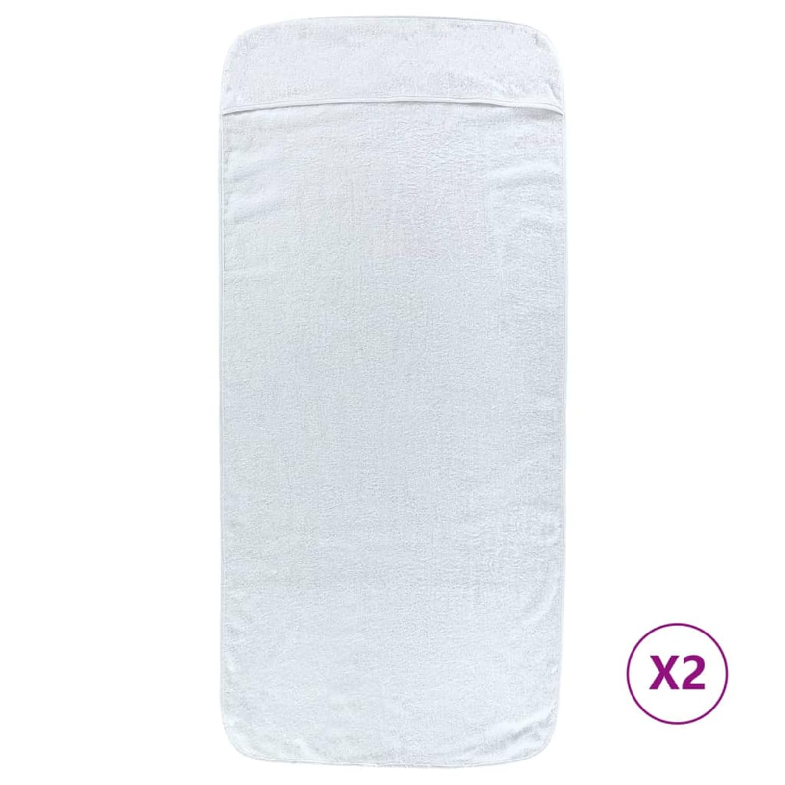 Asciugamani da Spiaggia 2 pz Bianchi 75x200 cm Tessuto 400 gsm,Telo Mare Microfibra – Leggero,fine e ad Asciugatura Rapida - Asciugamano Microfibra Grande - Telo Mare XXL - 100% Riciclato