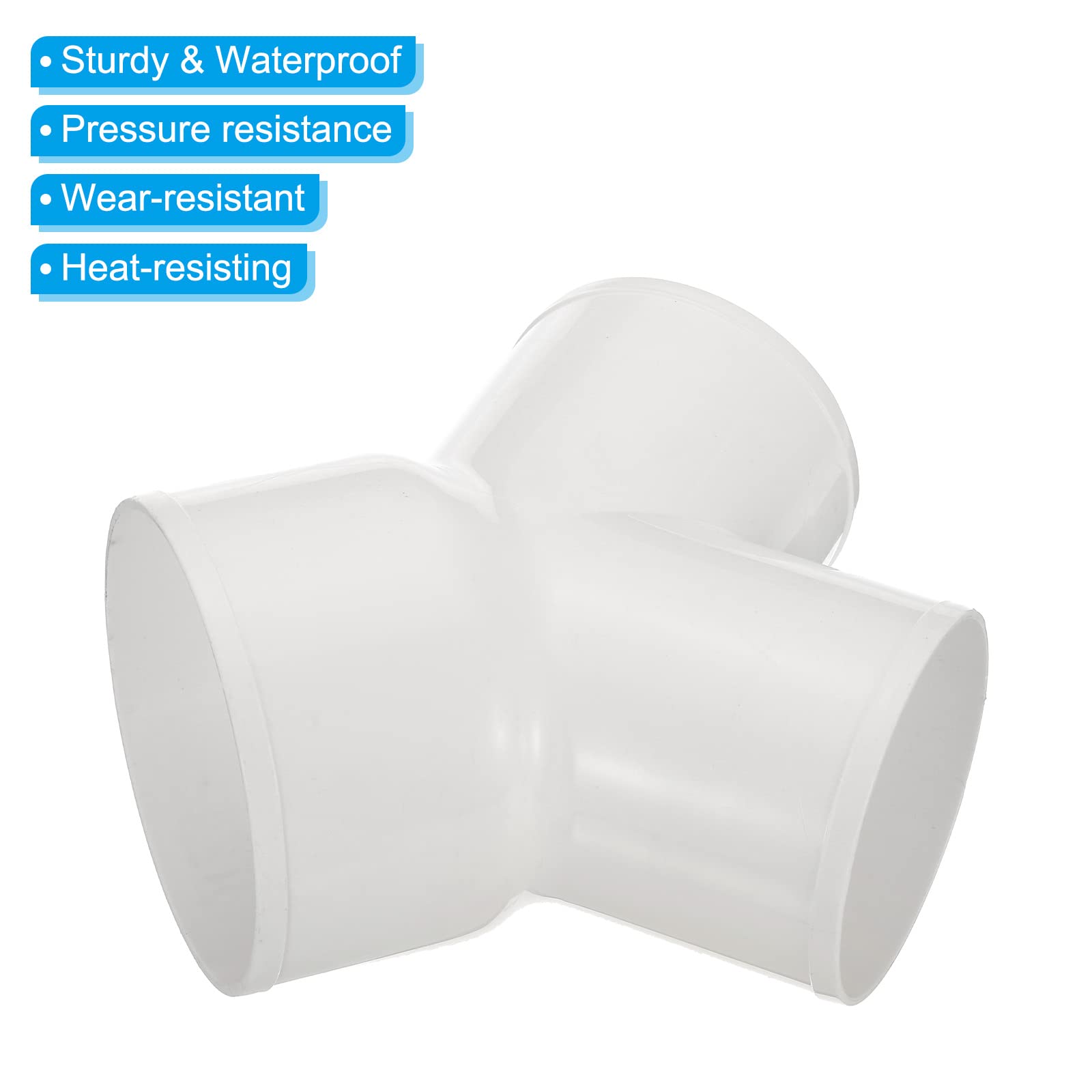 PATIKIL 4" to 3" 3 Way Duct Splitter Reducer - Image 4