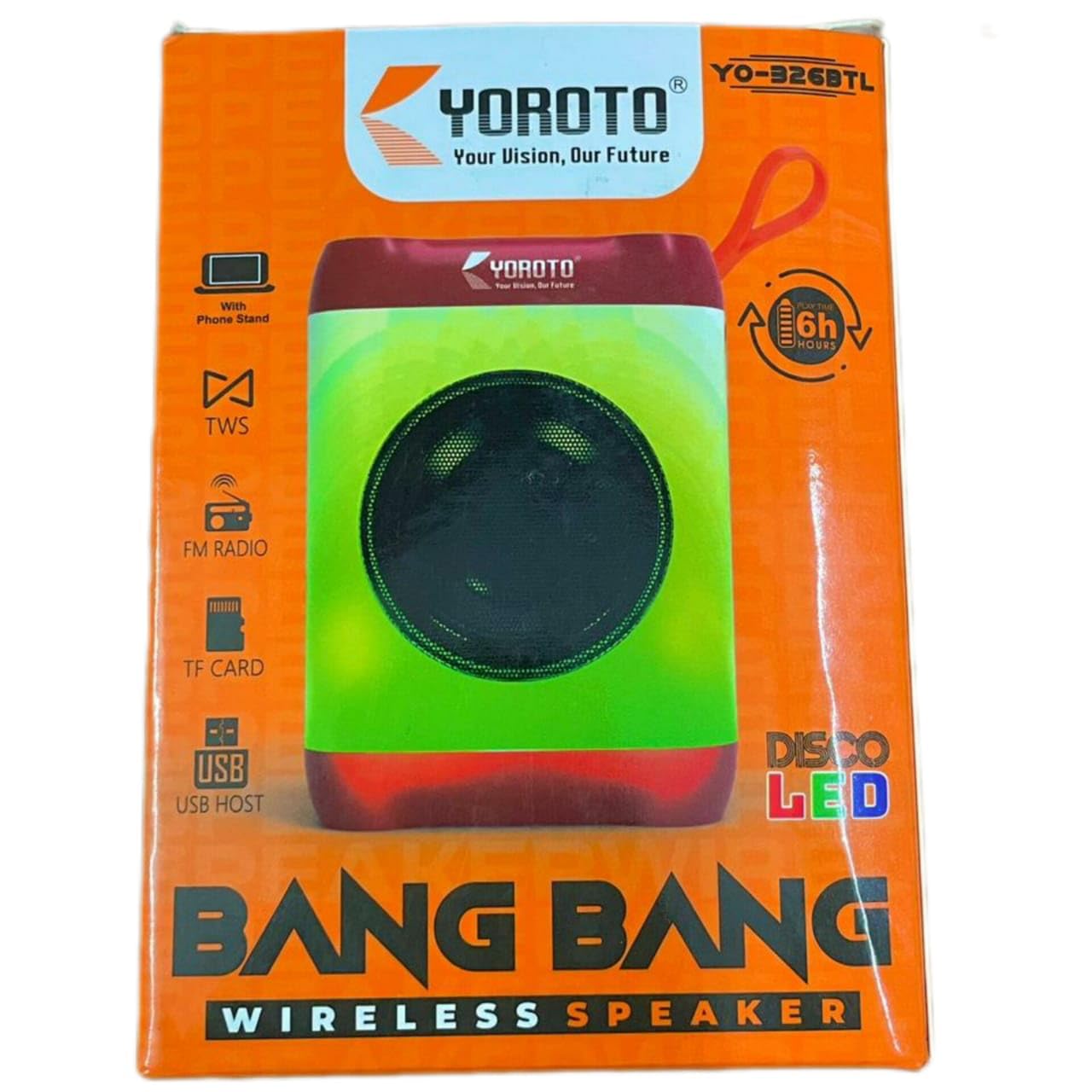 YOROTO Wireless Portable Bluetooth Speaker, Signature Sound with Powerful Bass Radiator, Vibrant