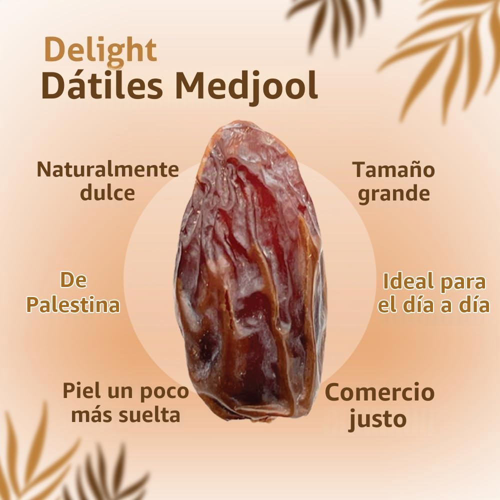 NABALI FAIRKOST Medjoul Dates Delight de Jordania I 100% natural aromático oriental y vegano I Dátiles medjool sin conservantes miel dulce y caramelo (1 kg)