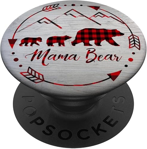 Mama Bear Gift - Oso de peluche de búfalo con 2 cubos y soporte para teléfonos y tabletas Negro Negro
