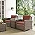 Crosley Furniture Bradenton 3-Piece Outdoor Chair and Side Table Set, Wicker Patio Conversation Sets, Brown with Sangria Cushions