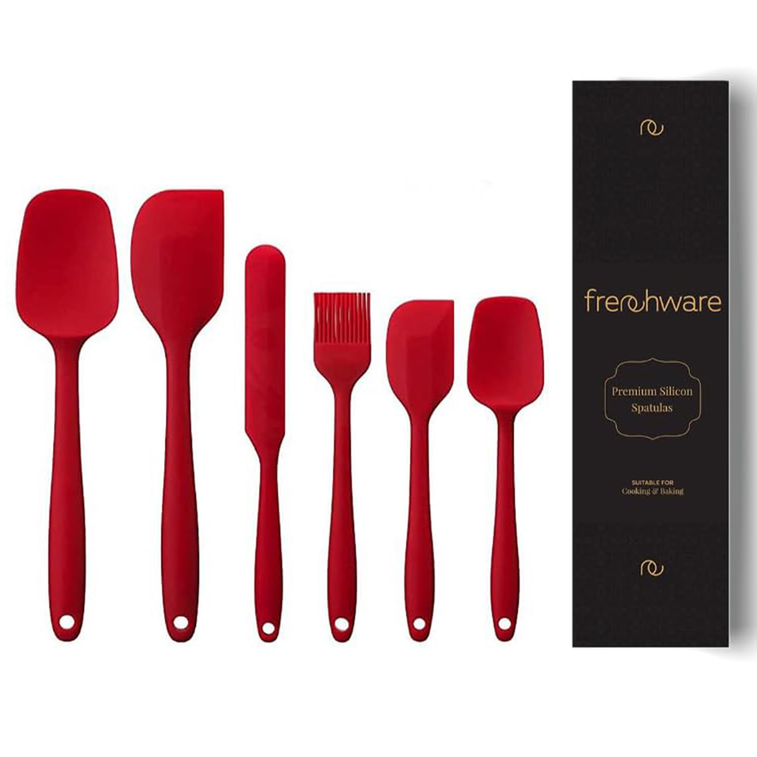 Frenchware Set of 6 Non-Stick Silicone Spatula for Cooking, Baking & Mixing