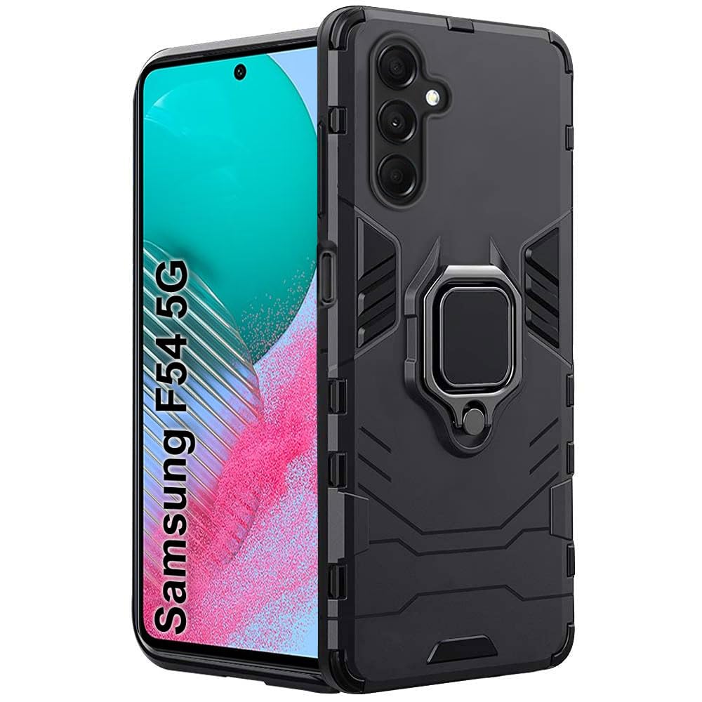 TheGiftKart Polycarbonate Tough Armor Bumper Back Case Cover For Samsung Galaxy F54 5G | Ring Holder & Kickstand In-Built | 360 Degree Protection Back Case Cover For Samsung Galaxy F54 5G (Black) (B0C73VM3GG) Amazon Price History, Amazon Price Tracker