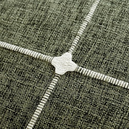Image of Foindtower Pack of 2 Decorative Faux Linen Jacquard Check Throw Pillow Covers Farmhouse Cushion Cover with Grid Textured Accent Pillowcase for Couch Sofa Living Room Home Decor,18x18 Inch,Olive Green