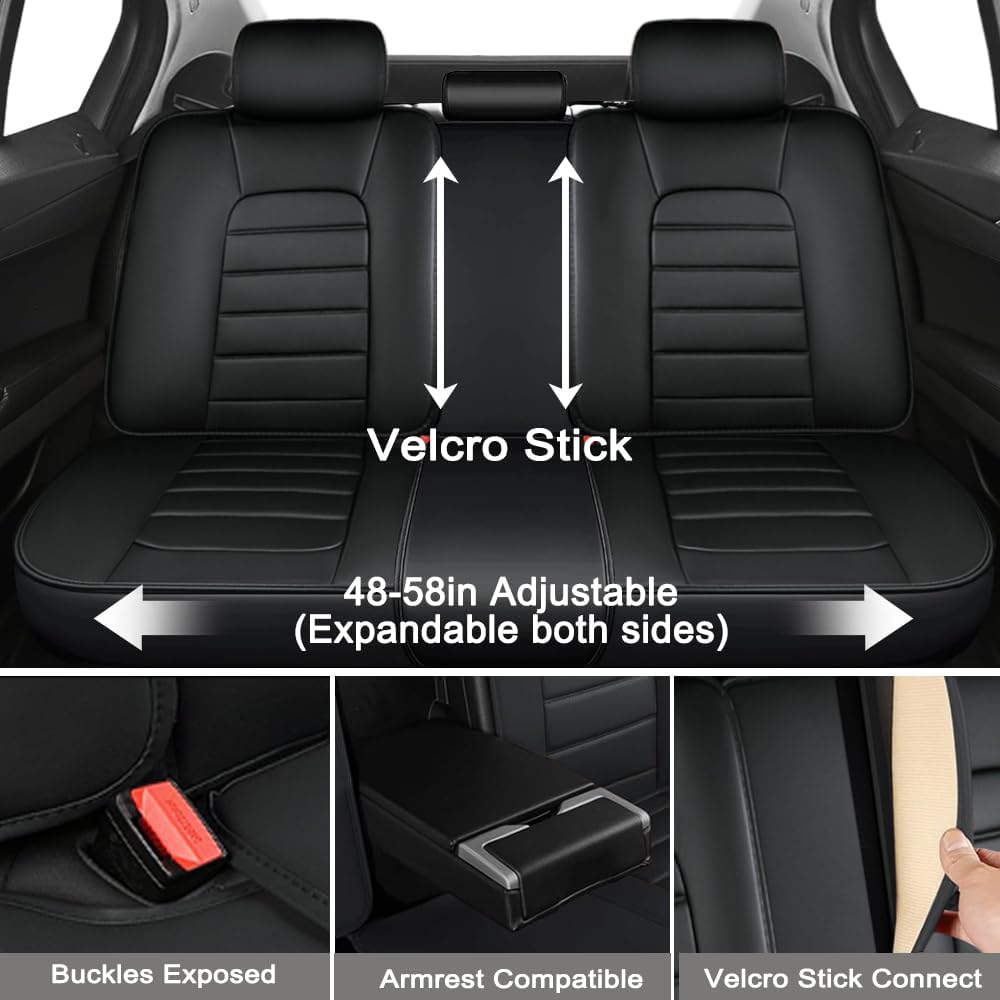 Car Seat Covers for Lexus RX 350 2010-2023 Premium Leather Seat Cover Waterproof Anti-Slip Seat Covers All Weather Car Seat Automotive Seat Protector(5 Seats,Black&Red-Standard)