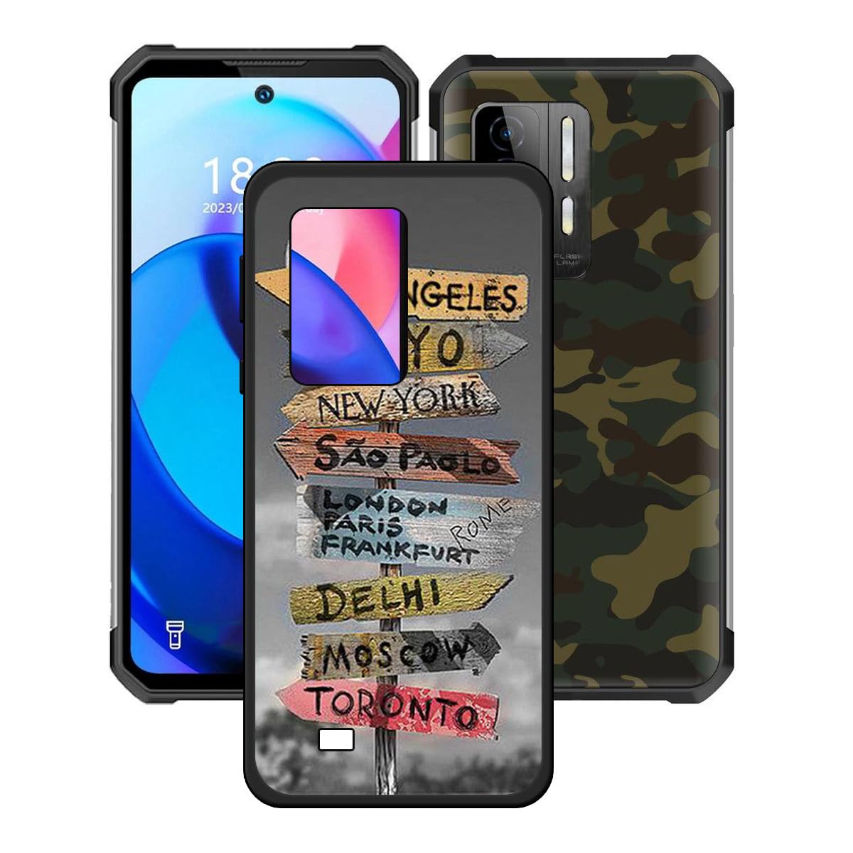 CAXKJE Custodia per Oukitel WP27 (6.78 Pollice) + Pellicola Vetro Temperato,Nero Cover Morbido Silicone Custodie TPU Cover,per WP27 Antiurto Case - A3