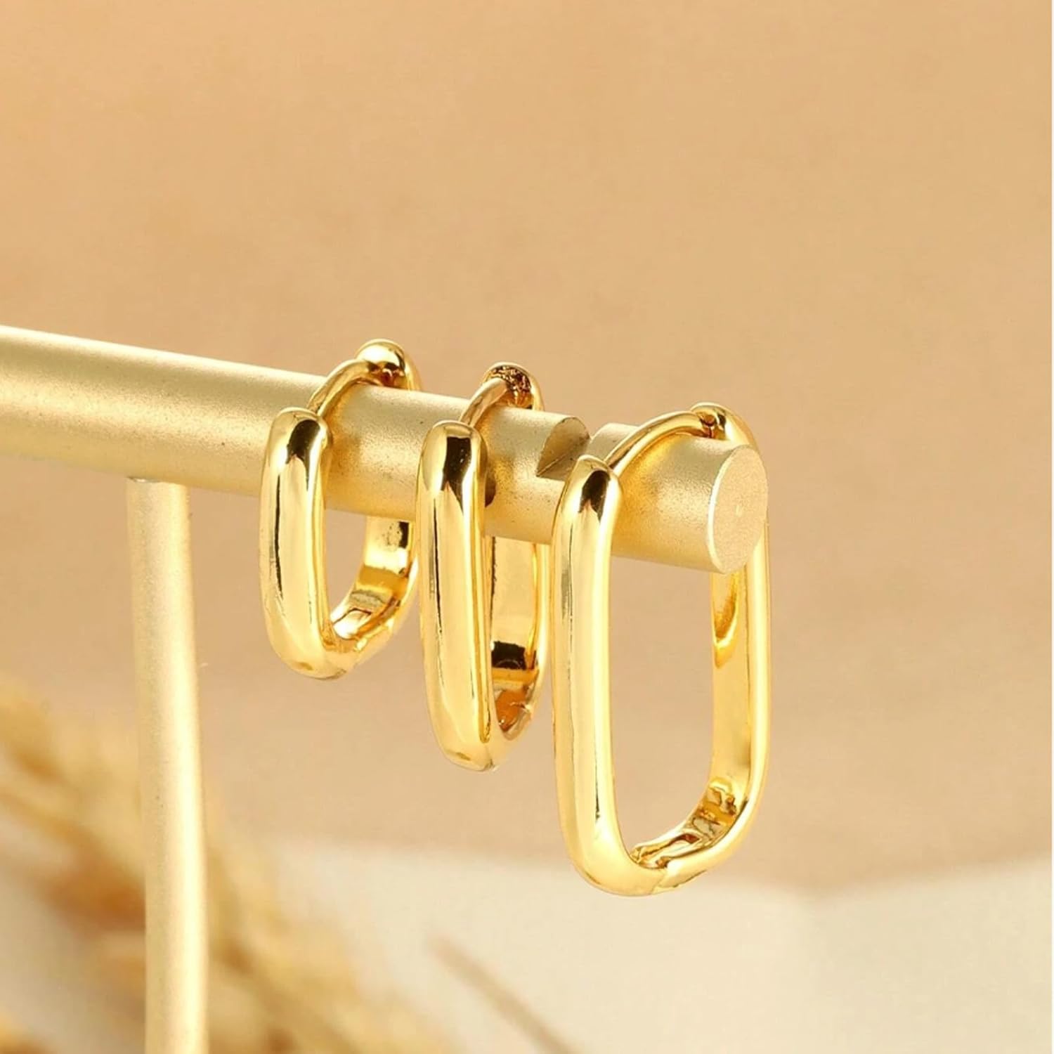 3 Pairs Gold Hoop Earrings Set for Women, 14K Gold Plated Hoop Stackable Earrings, Hypoallergenic Trendy Gold Earrings for Women - Image 6
