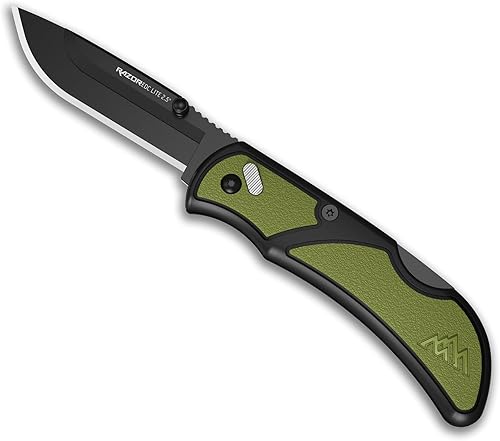 OUTDOOR EDGE Navaja plegable Razor EDC Lite de bolsillo con clip, cuchillo compacto de hoja reemplazable de 2.5 pulgadas con cuchillas RazorSafe,