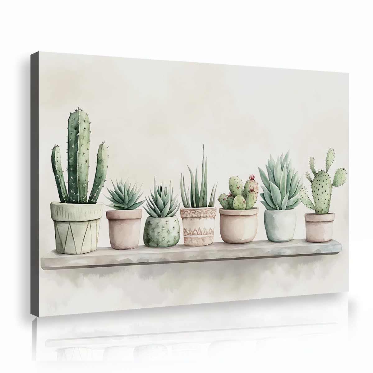 TOANGWALL Sukulenty kaktus płótno ścienne pustynne rośliny drukowane plakat w stylu boho malarstwo ścienne do salonu łazienka dekoracja biura 80x120cm