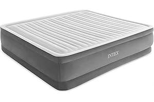 Intex King Size Air Mattress with Built-in Pump: Comfort Dura-Beam Airbed