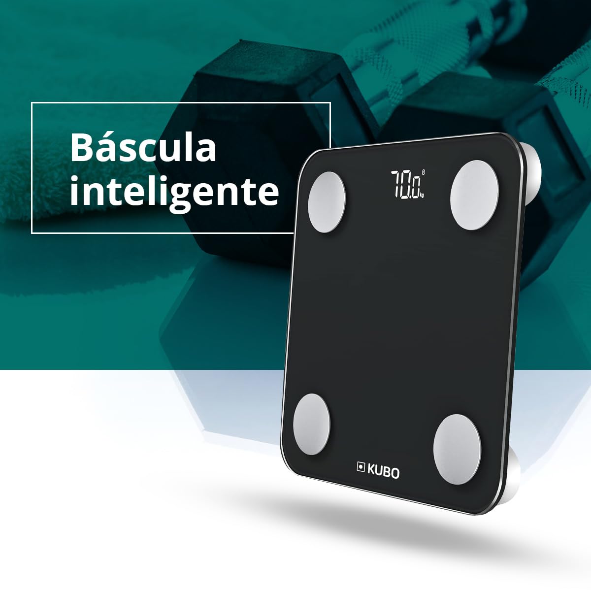 Kubo - Báscula inteligente - 13 Análisis Diferentes - Registro de Hasta 10 Usuarios - Aplicación Compatible con iOS o Android