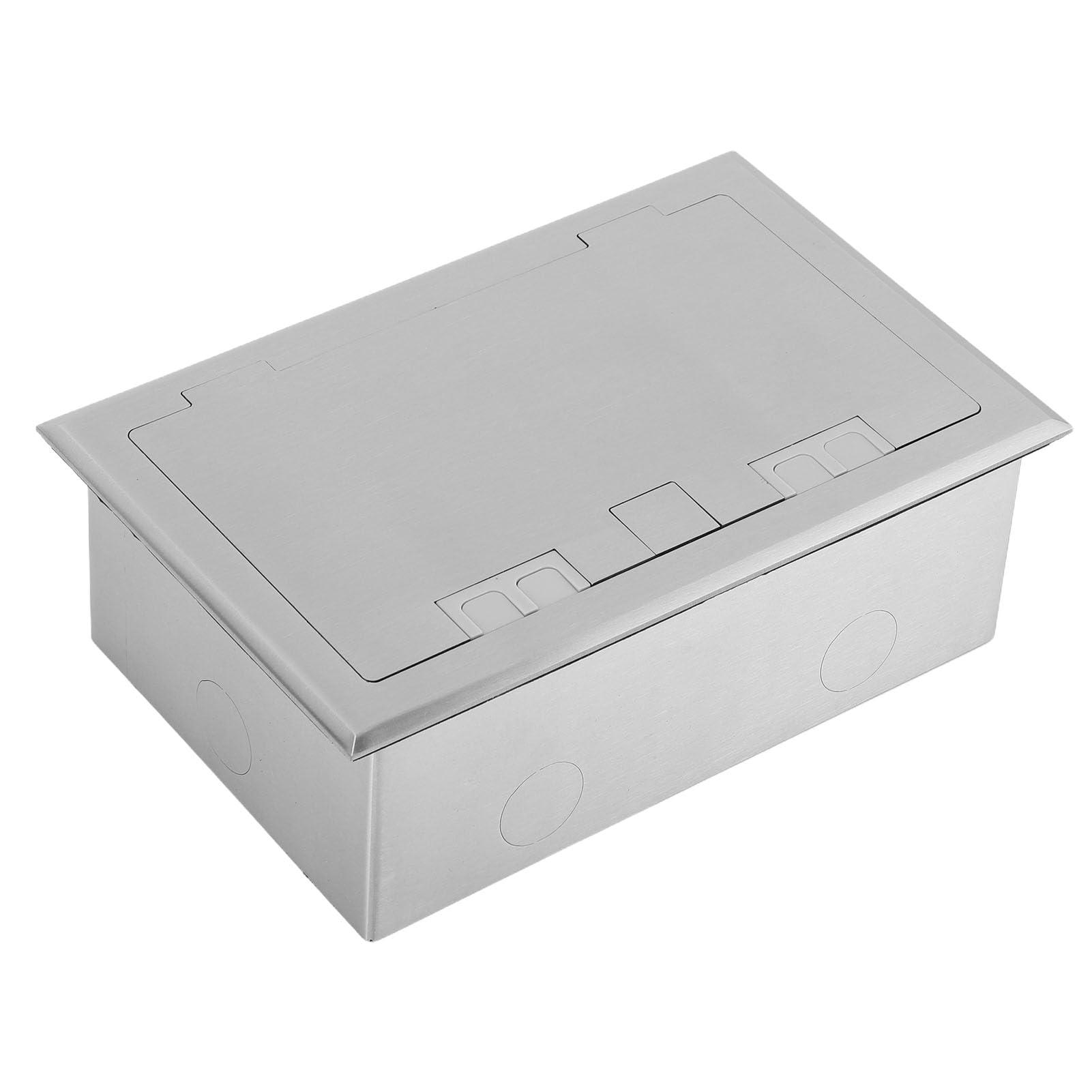 Sxhlseller Kit Presa Piatta da Incasso Ritardante L'infiammazione con Presa a 2 Poli 2 Porte USB, Robusta Scatola di Derivazione da Pavimento in Acciaio Inossidabile Impermeabile per Ufficio, Hotel,