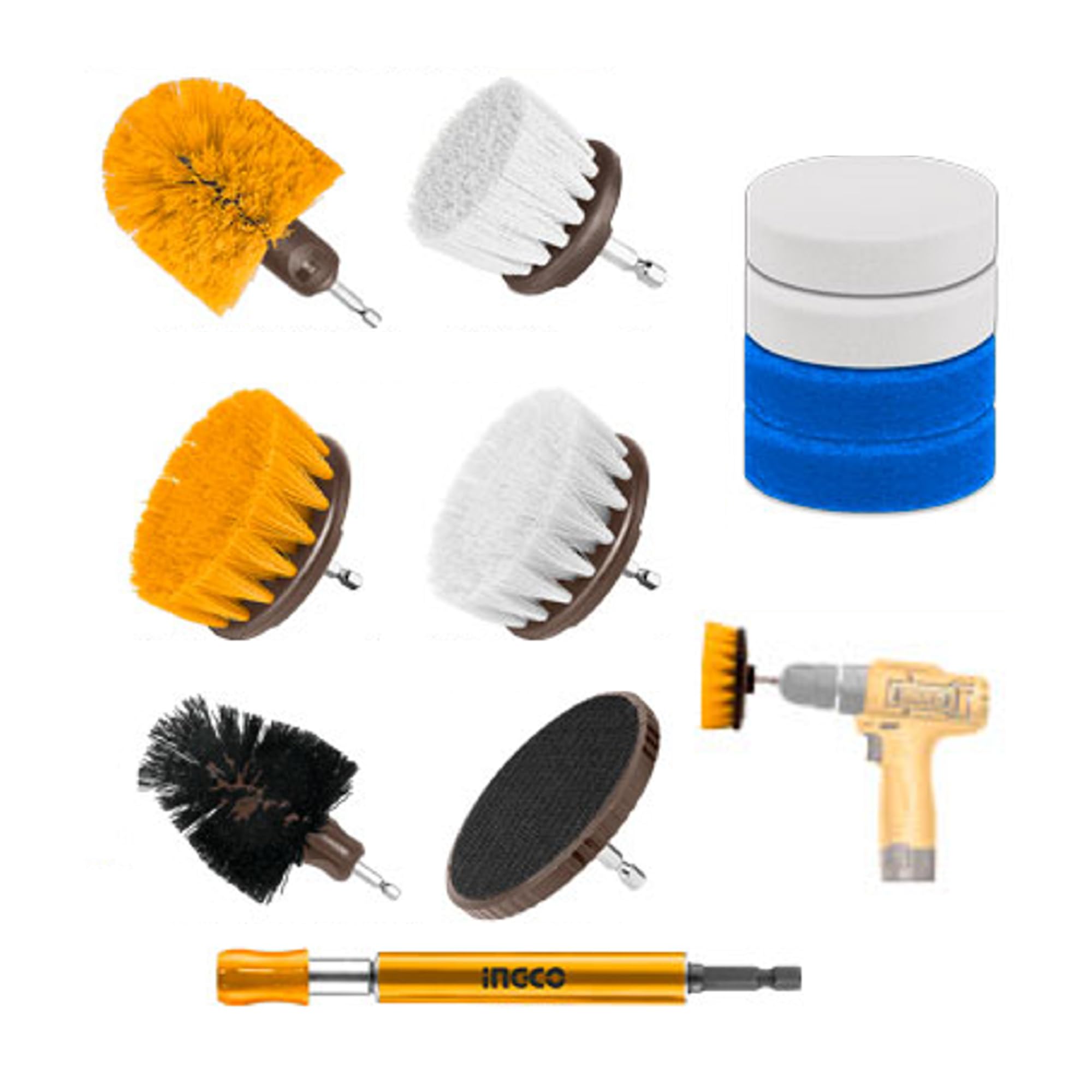 INGCO 11-Piece Drill Brush Cleaning Attachments Set-image-37