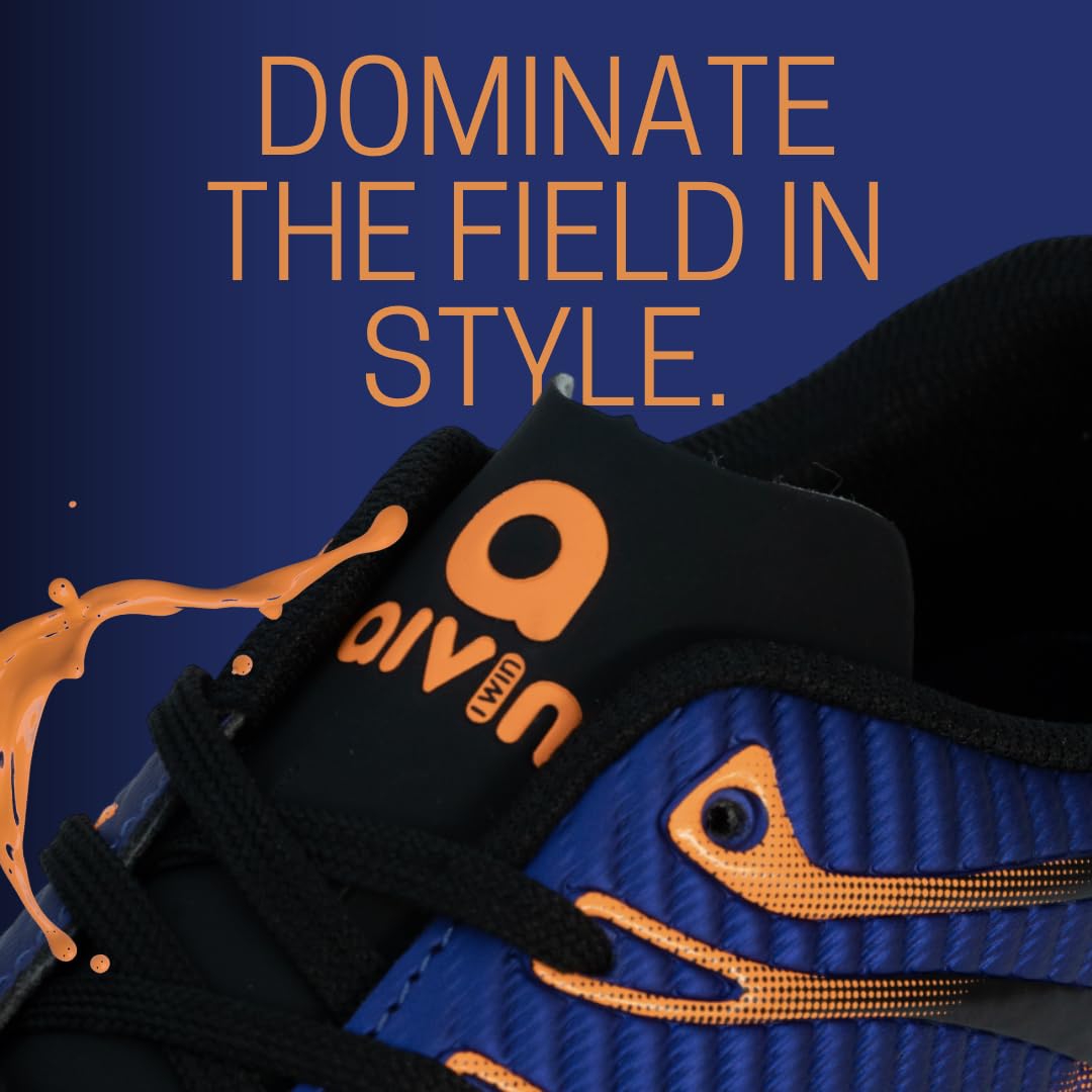 AIVIN NOVA Football Shoes - Violet/Orange | Lightweight Comfort & Maximum Grip | Best for Competitive Soccer Players | Sports Cleats | Football Footwear | Football Sports Shoes (Violet/Orange, UK Footwear Size System, Adult, Men, Numeric, Medium, 6) 2