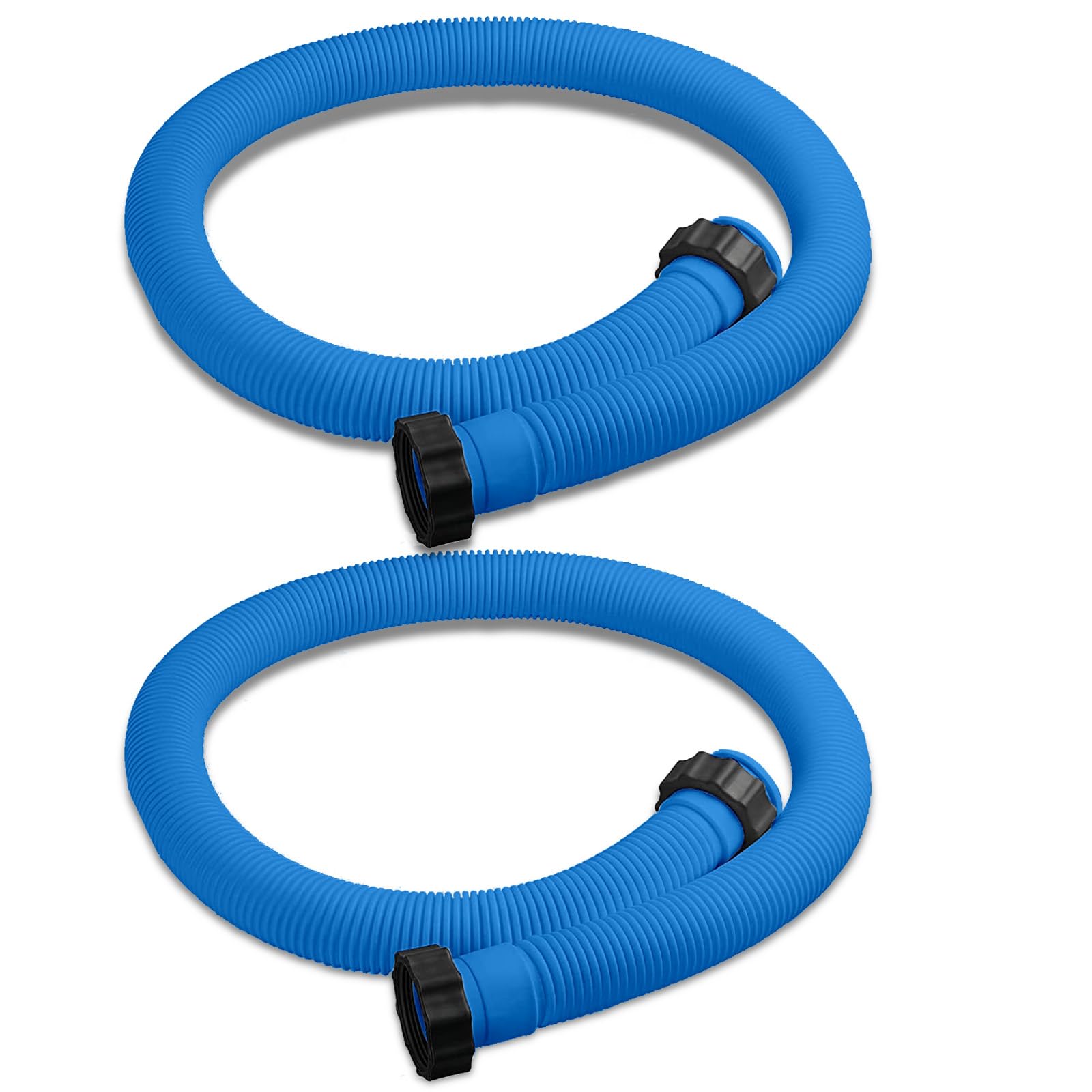 Paquete de 2 mangueras de repuesto de bomba de piscina de 1.5 pulgadas de diámetro para piscinas sobre el suelo, manguera de bomba de piscina de 59 pulgadas de largo, accesorio de repuesto para bombas