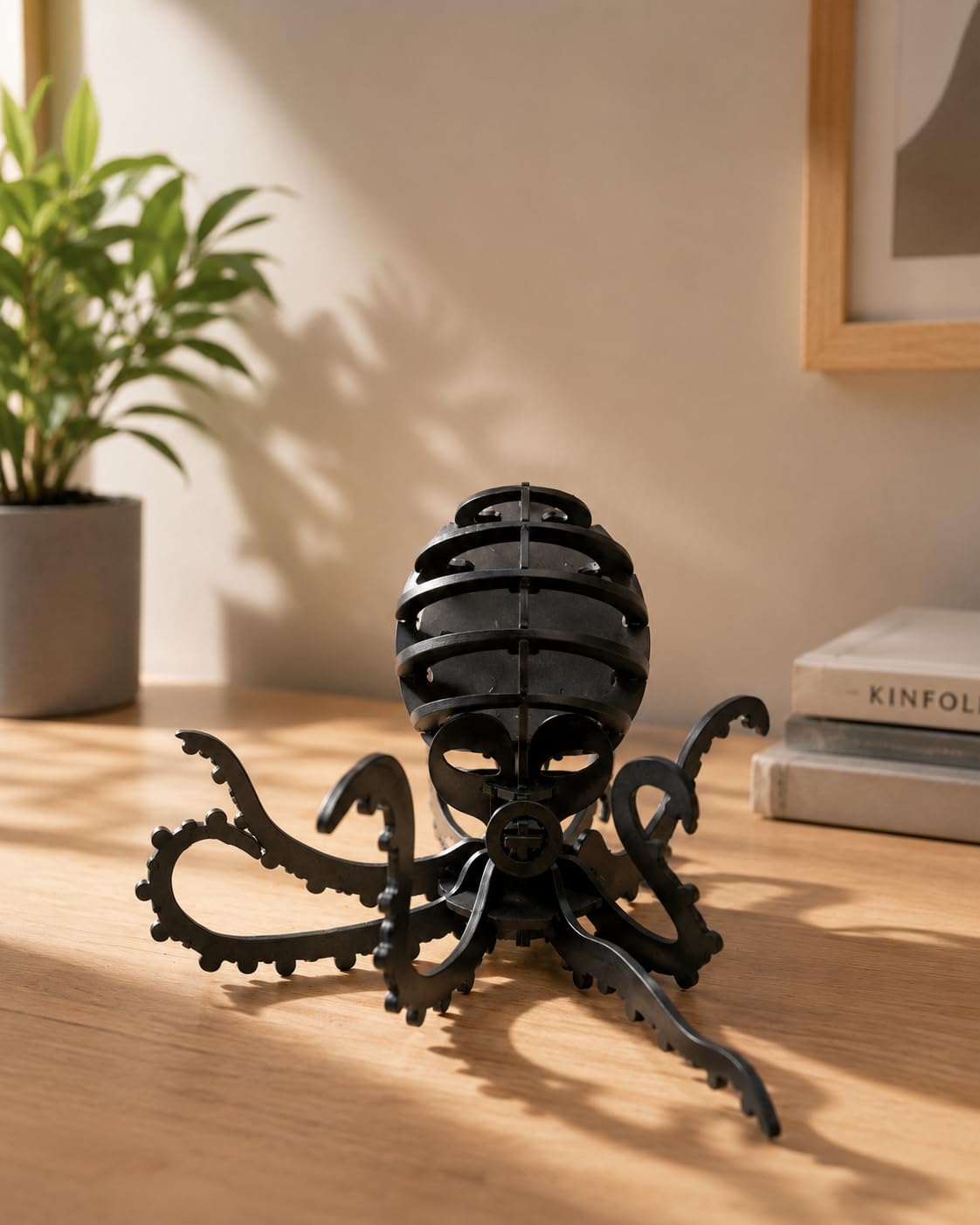 Metal Octopus Table Decor Showpiece for Home, Office, Shelf and Gift Decoration (20 cm x 15 cm, Black)-image-9