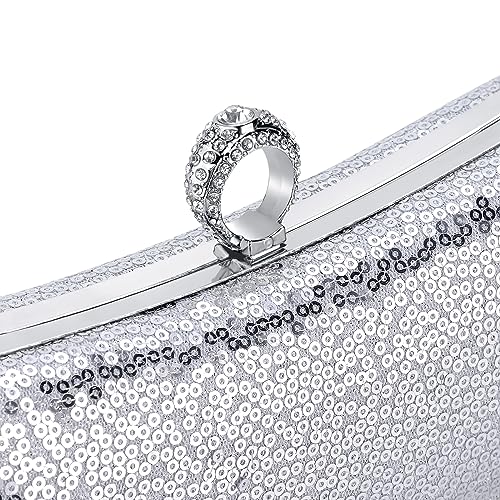 Image of Fashion Women's Evening Bags, Gold Silk Luxury Handbags with Chain Stylish Purses for Wedding Party