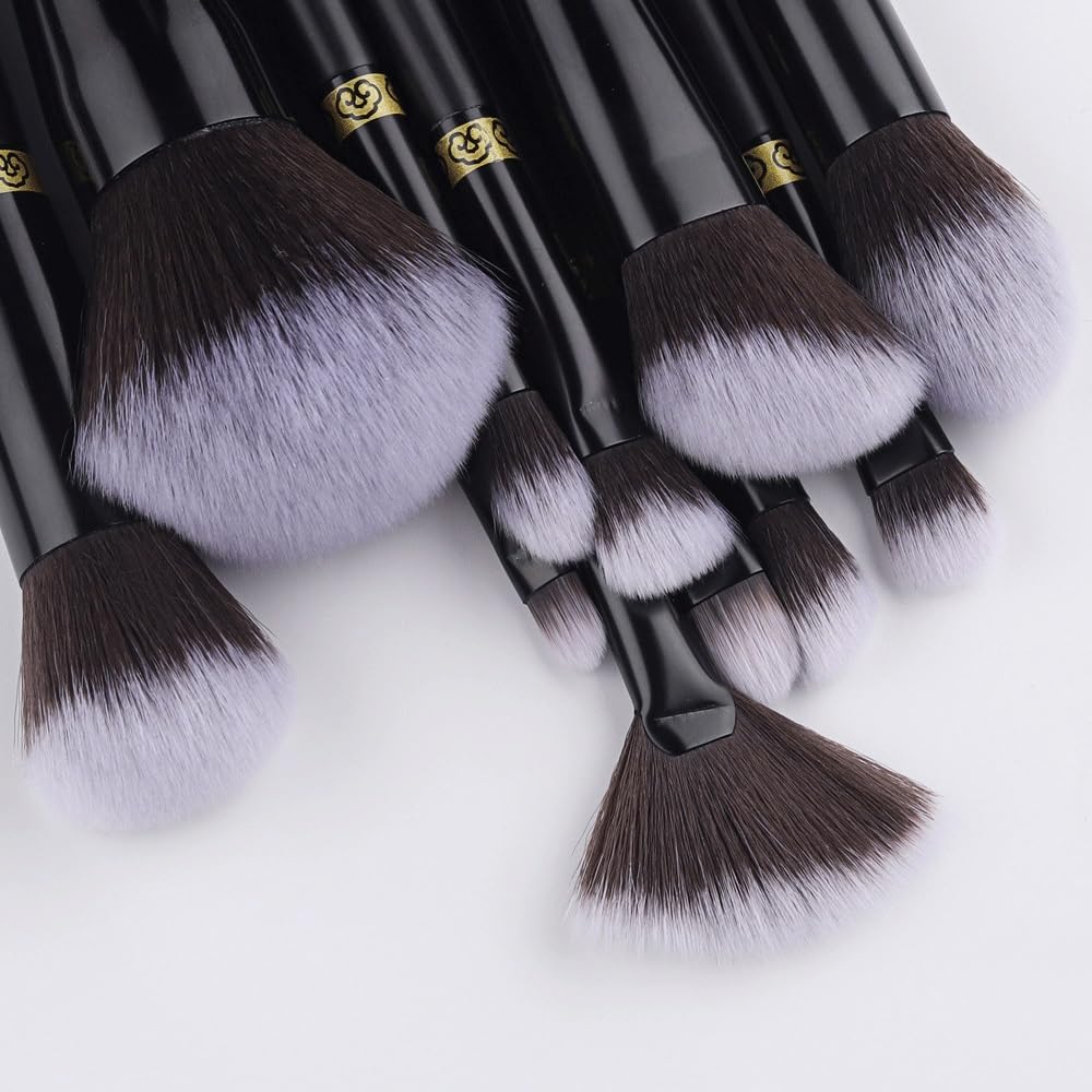 12 pezzi di set pennelli for trucco nero Pennello for cipria for correttore Ombretto for sopracciglia Strumenti bellezza