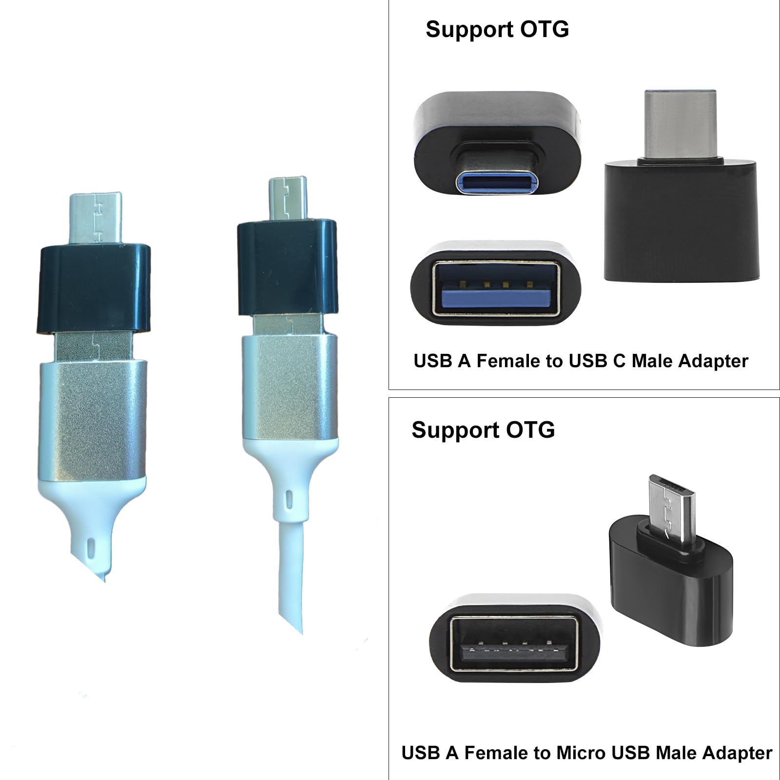 Hub USB 3.0, répartiteur USB A à 4 ports ultra fin pour souris, clavier, clé USB, disque U, imprimante, compatible avec ordinateur portable, PC de bureau, Xbox, PS5, et plus encore, avec un adaptateur