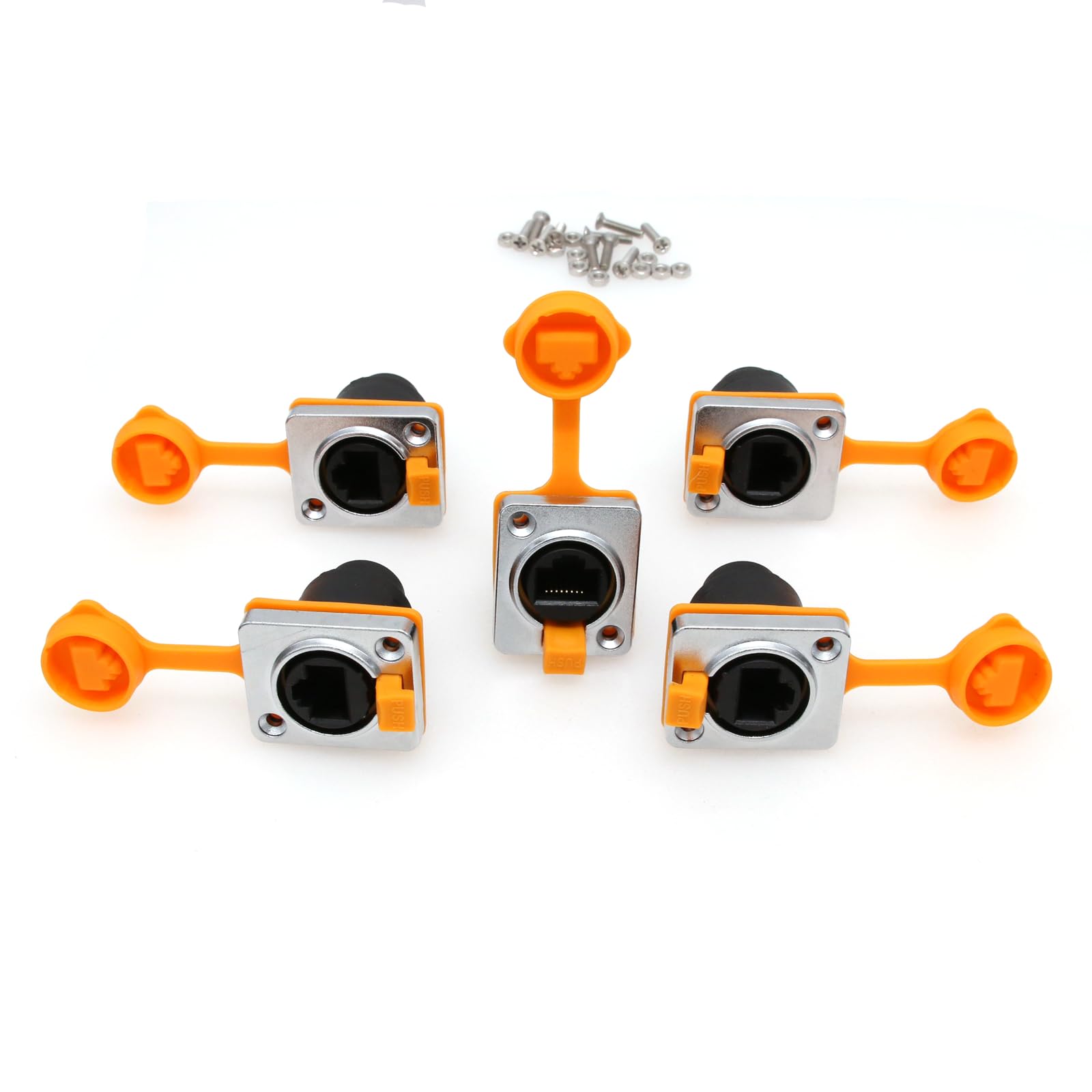Cat5e RJ45 Panel Mount Ethernet Coupler IP65 Waterproof Connector Dust Cap